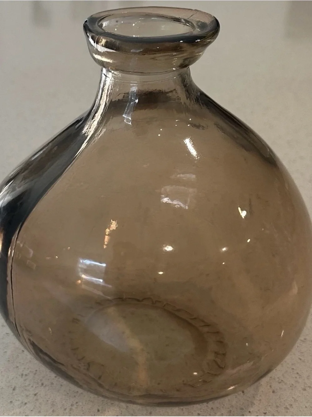Smoky Glass Bud Vase - Rounded Neck